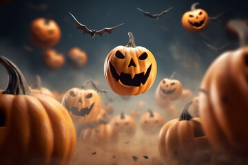 Happy Halloween holiday greeting card banner background