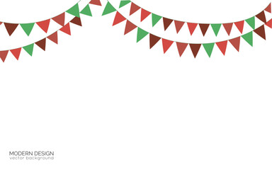 Fototapeta premium Vector background with colorful flags for holiday banner, birthday invitations, party invitations