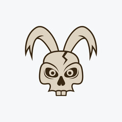 Rabbit skull mascot logo design