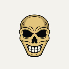 Skull smile mascot logo design