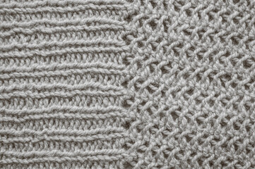 Organic knitted material with detail weave threads.