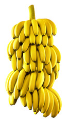 penca de bananas maduras isolado em fundo transparente - cacho de banana - obrazy, fototapety, plakaty