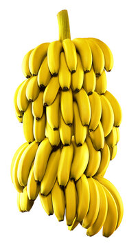 penca de bananas maduras isolado em fundo transparente - cacho de banana