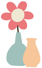 Flowers and vases, minimalist style