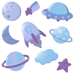 Naklejka premium set of space star