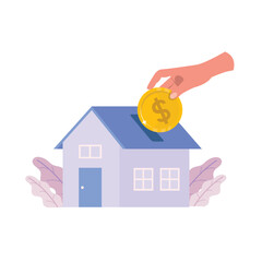 Save money for buying home. Property Prices Illustration. Rising House Prices.