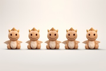Naklejka premium コルクでできた可愛いい動物たちのアイコン（3Dピクト）