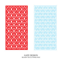 Gate Jali Design for laser Graphic and Plywood, Partition, Cnc Router Design, Acrylic and CNC Machine laser Cutting vector 