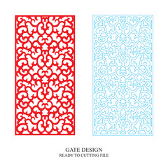 Gate Jali Design for laser Graphic and Plywood, Partition, Cnc Router Design, Acrylic and CNC Machine laser Cutting vector 