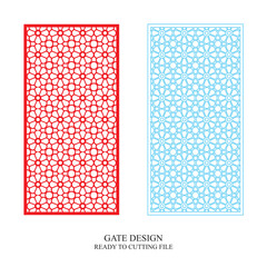 Gate Jali Design for laser Graphic and Plywood, Partition, Cnc Router Design, Acrylic and CNC Machine laser Cutting vector 