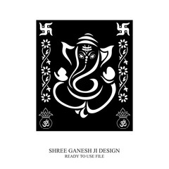 Shree Ganesh Creative Background line art design for poster and greeting cards  of Ganesh chaturthi