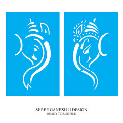 Shree Ganesh Creative Background line art design for poster and greeting cards  of Ganesh chaturthi