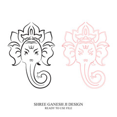 Shree Ganesh Creative Background line art design for poster and greeting cards  of Ganesh chaturthi