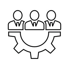 Business Support Team Icon. Line, outline design.