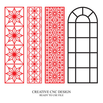 Gate Jali Design for laser Graphic and Plywood, Partition, Cnc Router Design, Acrylic and CNC Machine laser Cutting vector 