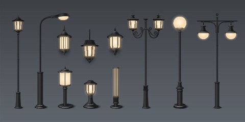 Street Lamp Realistic Set