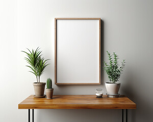 Picture frame with white canvas