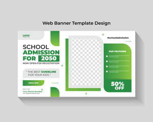 School admission web banner template design