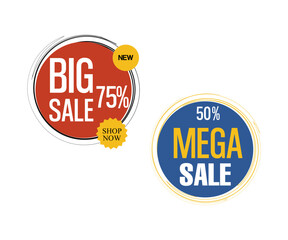 set of mega sale, big sale idea labels