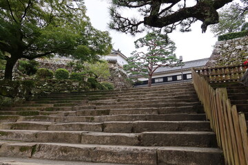 Fototapeta na wymiar A Japanese Castle : Kochi-jyo Castle in Kochi City in Kochi Prefecture 日本のお城：高知県高知市にある高知城