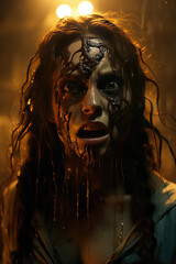 The Sinister Legend of Female Demon Bloody Mary: A Rendering by Generative AI