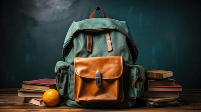 back to the classroom: a vivid portrayal of school essentials - from backpacks to healthy snacks and the joyous bustle of learning. Ai Generated