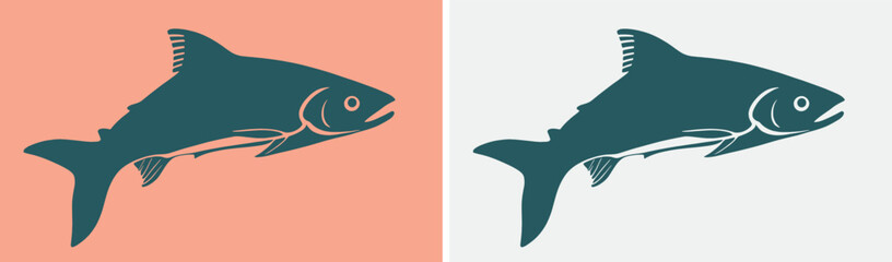 Beautiful modern minimalistic salmon logo
