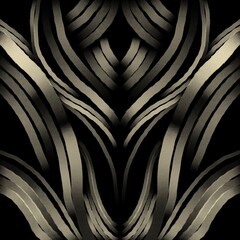 Dark abstract with 3D effect. Lines and shapes on a dark background. Volumetric illustration. Background with 3D effect