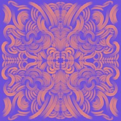 Dark abstract with 3D effect. Lines and shapes on a dark background. Volumetric illustration. Background with 3D effect