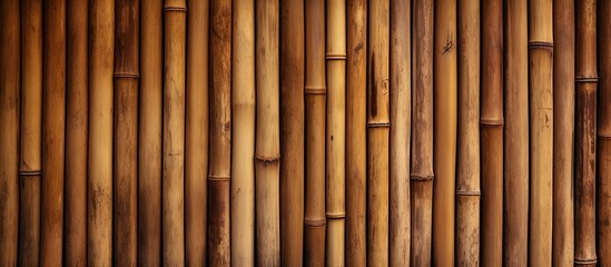 Naklejka premium Background texture of an aged brown bamboo fence