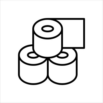 toilet tissue paper roll icon on white background