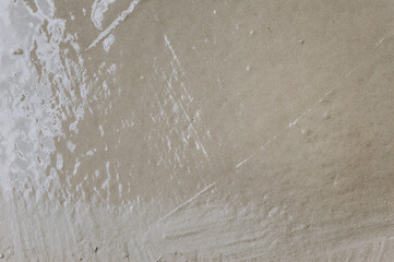 Background, texture of fresh cement, mortar, liquid gray concrete. Close-up photo, construction concept, top view.