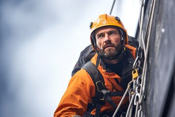 Fototapeta premium Skilled industrial climbers at work, performing maintenance and inspection tasks in various industries.'generative AI'