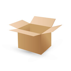 Opened paper box 3D. Vector