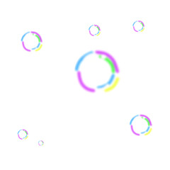 Coloured soap bubbles