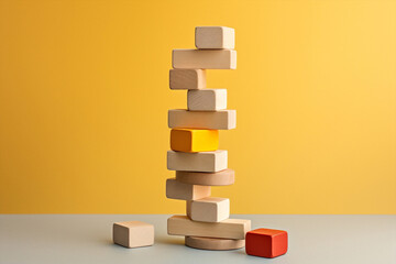 Block toy concept stack wooden