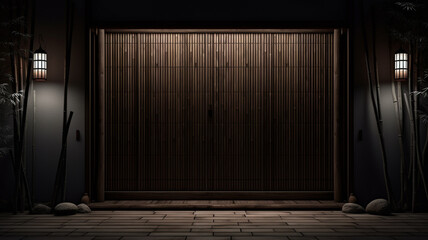 Japanese wall in the night