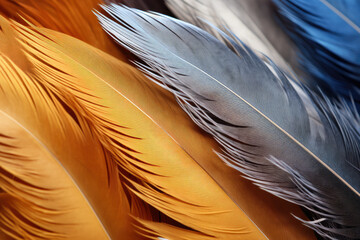 Captivating Nature's Delicate Intricacy: A Mesmerizing Close-up Unveiling Exquisite Feather Patterns in Vivid Symmetry