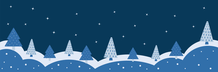 Winter season. Flat winter landscape. Winter is coming.
