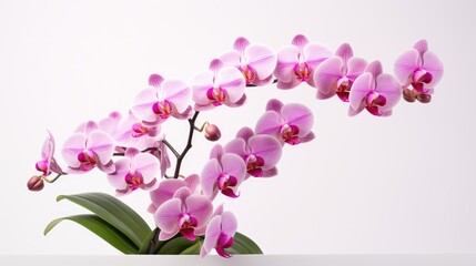 Orchids bouquet on a white background