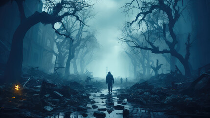 The Bleak Horizons of a Dystopian Scenery: A Depiction by Generative AI