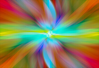 Abstract multicolored zoom effect background. Digitally generated image. Rays of versicolor light....