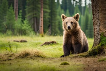 Obraz premium brown bear in the forest