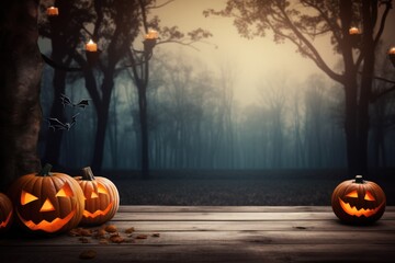 Spooky forest with dead trees. Halloween