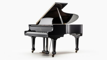 Grand piano black with clipping path