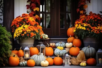 Foto op Canvas House entrance decorated for traditional autumn halloween © Оксана Олейник