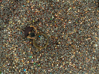 Dhaka, Bangladesh - 11 June 2023: Aerial view of a people working in a plastic Waste treatment plant, Tangail, Bangladesh.