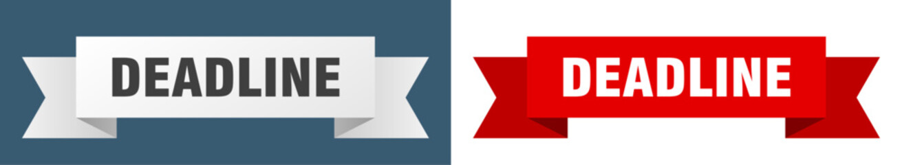 Obraz premium deadline ribbon. deadline isolated paper sign. banner