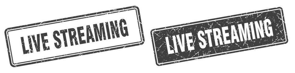 live streaming stamp set. live streaming square grunge sign