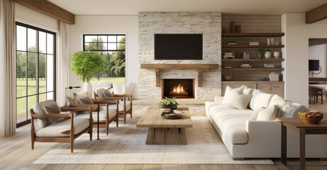 Modern Farmhouse: A blend of traditional comfort and modern flair, with natural textures and materials.